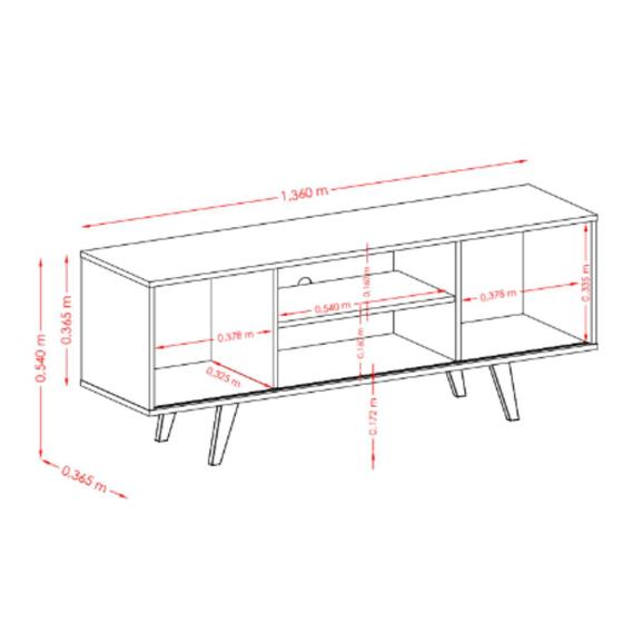 Rack Madetec Lisboa com 136cm de Largura para TV de Até 50 Polegadas