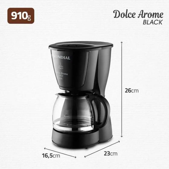 Cafeteira Elétrica Mondial Dolce Arome Inox C-30 18 Xícaras - Preta