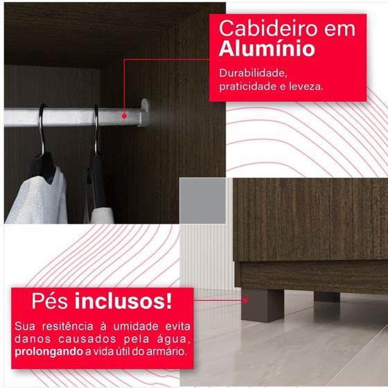 Guarda-Roupa Casal Europa Palermo com 6 Portas e 6 Gavetas - 250cm de largura